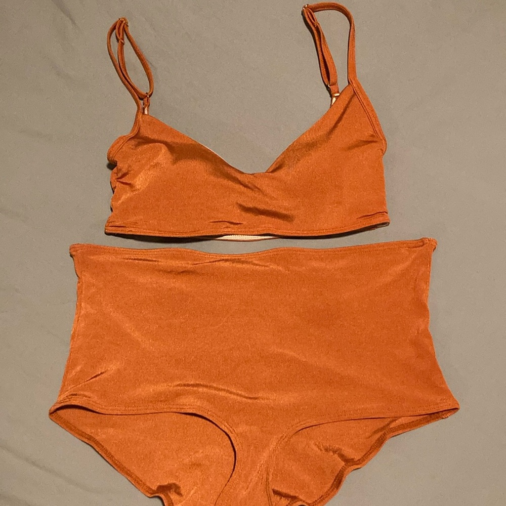 Summersalt Ribbed High Rise Bikini Bottom Size 12 & Voyager Bikini Top Size 6